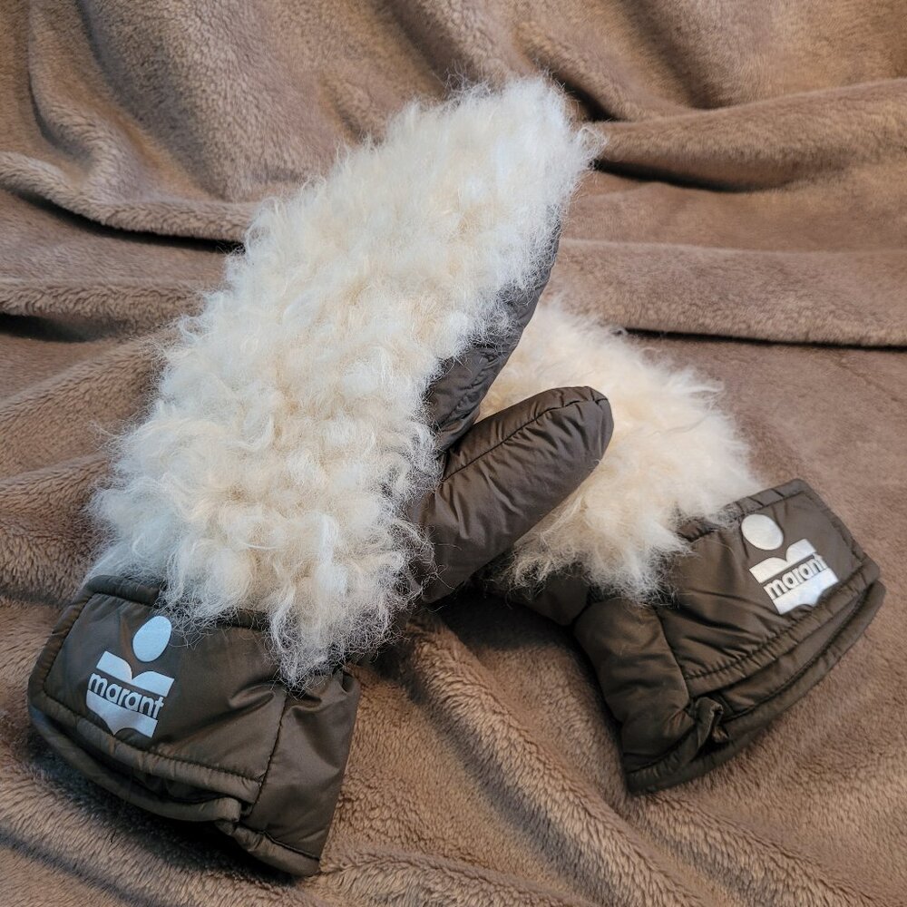 Isabel Marant Logo Naevka Mittens Gloves - Picture 2 of 8